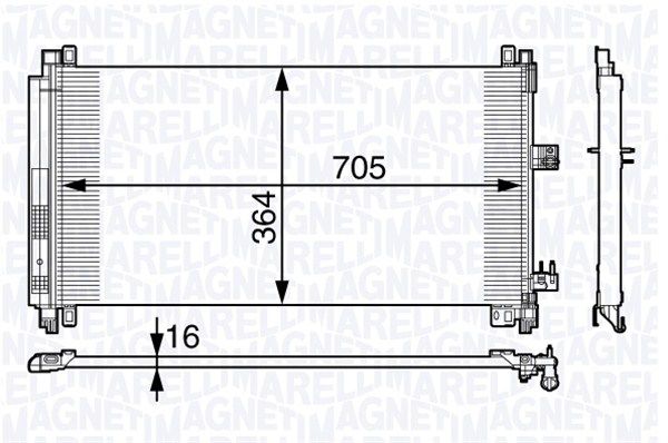 MAGNETI MARELLI Lauhdutin, ilmastointilaite 350203724000